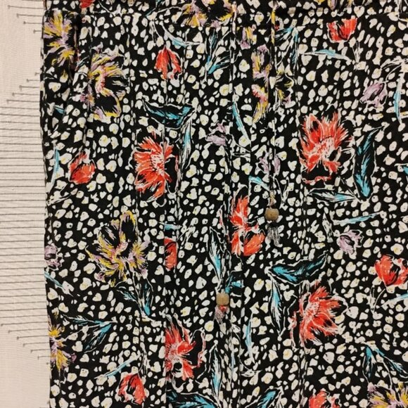 Cynthia Rowley Floral Capri Black Pants Pockets Sleep Bottoms Women's Size XL - Picture 2 of 8
